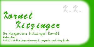 kornel kitzinger business card